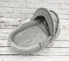 Bedding Set Moses Basket - 3 Piece - Grey Dimple - MyHappy Baby