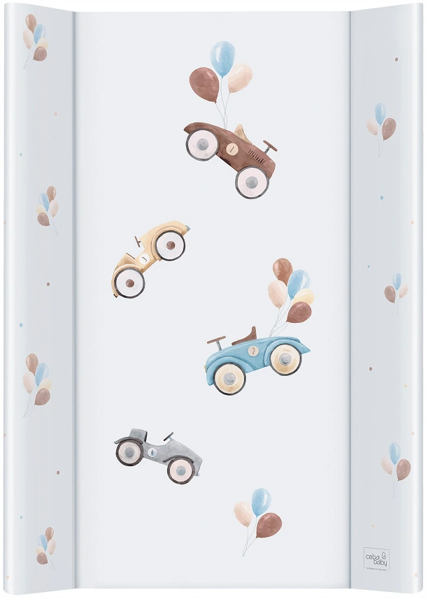 Baby Changing mat Hard Base Nursery Padded 70x50cm Fit Cot Retro Cars