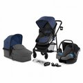 Pram 3 in 1 Set JULI DENIM Kinderkraft Pushchair with Infant Car Seat