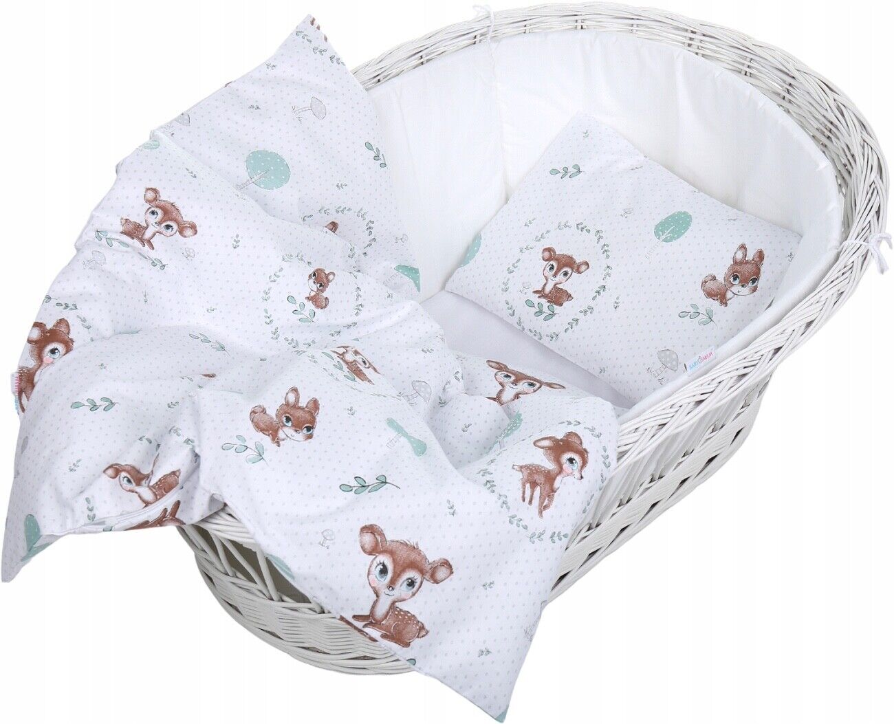 Baby Bedding Set 2pc fit Cradle/Moses basket/Pushchair 70x80cm Fairy-tale Forest