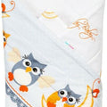 Baby Swaddle Wrap Newborn Bedding Blanket 100% Cotton Sleeping Bag Owls Moon Grey