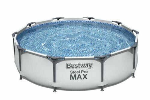 56408 Bestway 10Ft 305cmx76cm Grey Steel Pro Max Round Pool With Filtration Pump