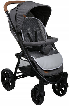 Universal Double Sided Pram Seat Liner Pushchair Buggy GRAPHITE/Forest Friends - MyHappy Baby