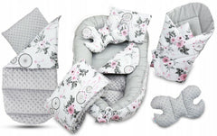 Baby 6pc Double-sided soft infant Cocoon White Dream Catcher/ Dots with Grey - MyHappy Baby