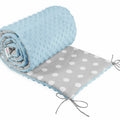 Baby Dimple Padded Bumper 180cm Straight Fit COT 120x60cm Blue/ Dots Grey