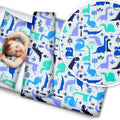 Bedding Set 4Pc Fit Kids Junior Bed 150X120 Dinosaurs Blue