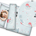 Baby bedding set 2pc 100% cotton pillowcase duvet cover 135x100cm -Sweet animals grey