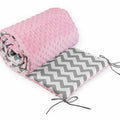 Baby dimple padded bumper 180cm straight fit COT 120x60 Pink/ Zig Zag