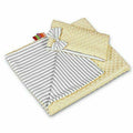 Warm Baby Blanket Dimple Double Sided Quilt Pillow 100X75cm Cream - Grey Stripes
