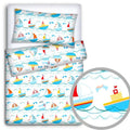 Baby 4Pc Bedding Set Pillow Duvet Quilt Fit Cotbed 140X70cm Boats