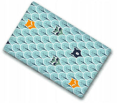 100% cotton fitted sheet printed design for baby crib 90x40cm Fox in forest turquoise - MyHappy Baby