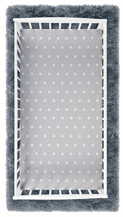Super Soft Fitted Sheet Jersey Stretchy Cotton Fit Crib/Cradle 90X40 Small Stars With Grey - MyHappy Baby