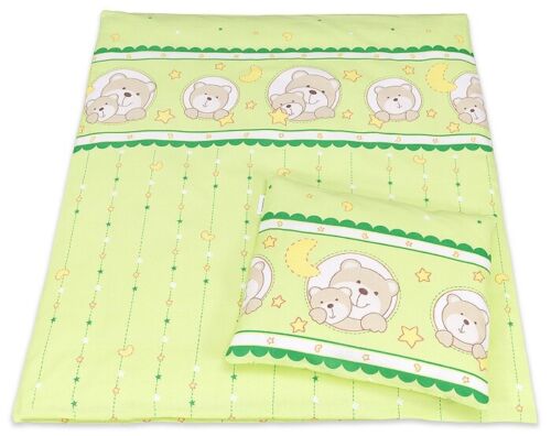 2pc Baby Bedding Set fit Crib/Cradle/Moses basket Cotton 70x80cm Window green