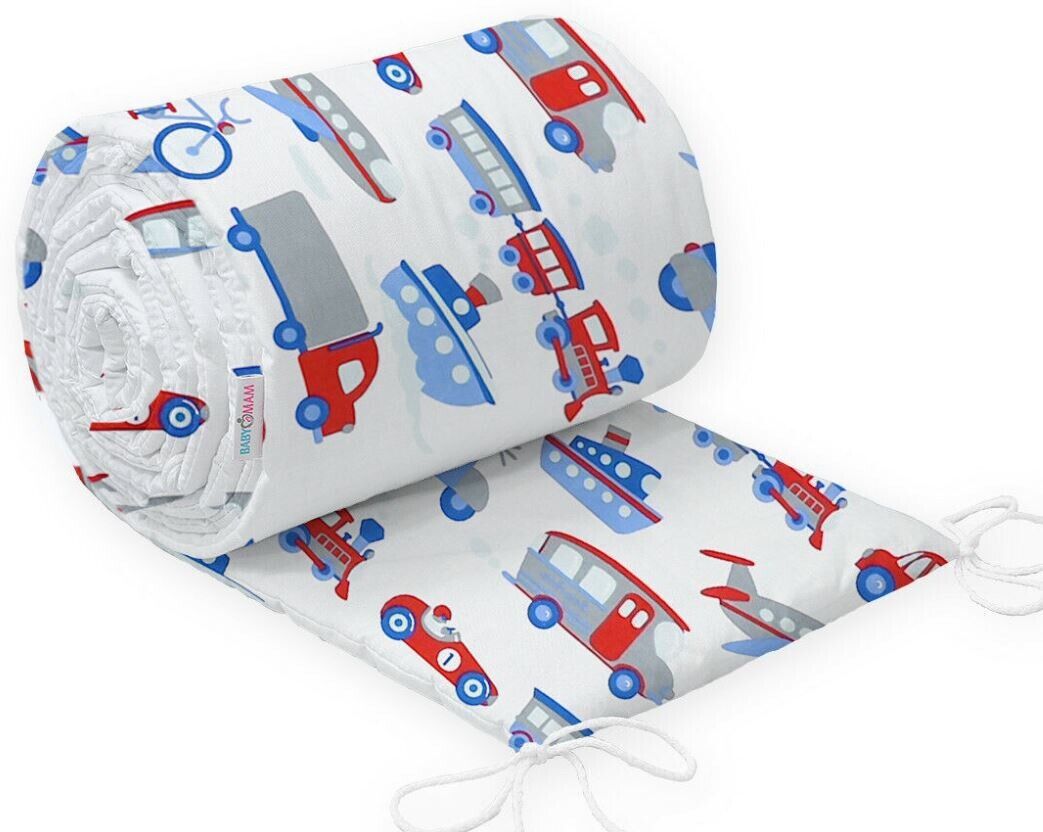 Padded Bumper all-round to Fit Baby Cot all-round Cotton 360cm Vehicles
