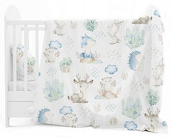 Baby Bedding Set 6pc fit Crib 70x80 Bumper 260cm Cotton Wolf in the forest - MyHappy Baby