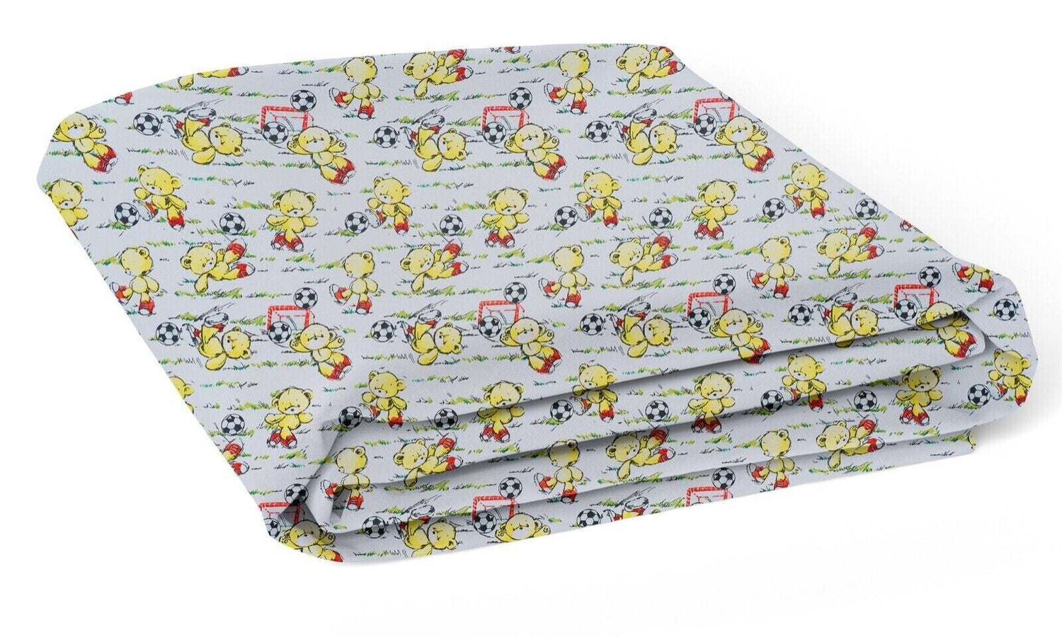 Fitted Sheet 120x60cm 100% Cotton for Baby Cot Football Teddy Bear