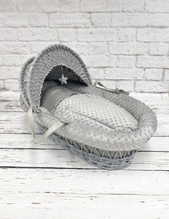 Bedding Set Moses Basket - 3 Piece - Grey Dimple - MyHappy Baby