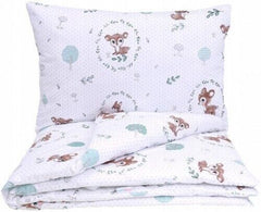 Baby Bedding Set 120x60cm 5Pc Soft Bumper All-round Pillow Duvet Fit Cot Fairy-tale Forest - MyHappy Baby
