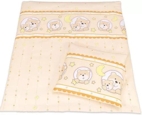 2pc Baby Bedding Set fit Crib/Cradle/Moses basket Cotton 70x80cm Window cream