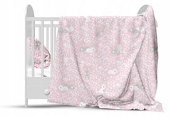 2pc Baby Bedding Set Duvet Cover pillowcase cotton 120x90cm Bunny Pink - MyHappy Baby