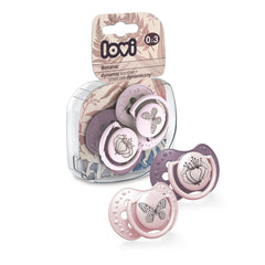 LOVI Dynamic Soother Silicone 0-3m Dummy 2 pcs Girl Botanic - MyHappy Baby
