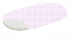 Fitted Sheet 100% Cotton 80x38cm for Baby Moses Basket Pram Dots pink - MyHappy Baby