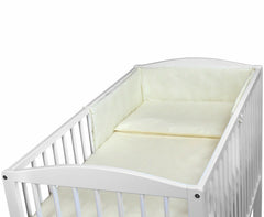 Baby Bedding Set 4Pc Cotton 120x90cm Pillow Duvet Quilt Fit Cot Cream - MyHappy Baby