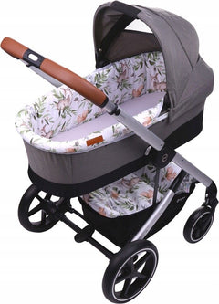 Carrycot cover Double-sided Liner Pushchair Pram Green Glade/Grey - MyHappy Baby
