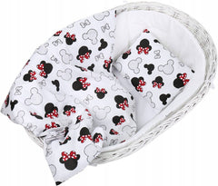 Baby Bedding Set 5pc Nursery Cotton Pillow Duvet Bumper 70x80cm Bow Ears - MyHappy Baby