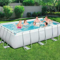 Bestway Swimming Pool Rectangular 404X201X100cm With Sand Filter Pump 13'3Ft - MyHappy Baby