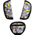 Baby Crotch Straps Pad Car Seat Belt Cover Harness Grey/Green Triangles