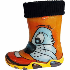 Wellies Kids Rain Snow Boots Removable Inner Lining Socks Wellington Tiger - MyHappy Baby