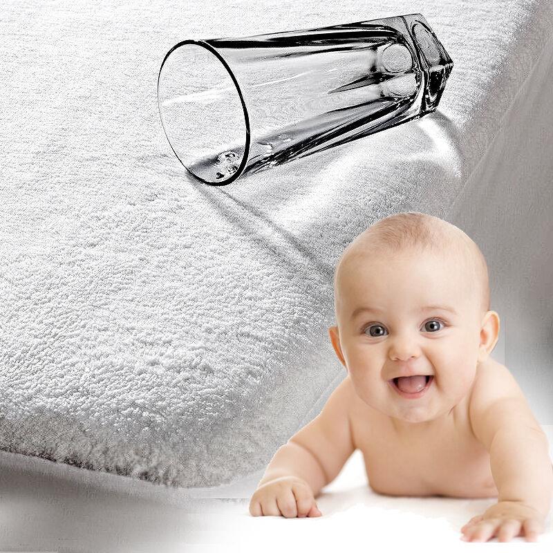 Waterproof Mattress Protector Fitted Baby Cotbed Terry Sheet 140X70cm