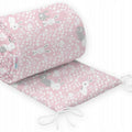 Baby Padded Bumper 100% Cotton To Fit Crib All Round 260cm Bunny Pink