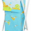 Laundry Basket with white wooden frame and storage removable linen Blue Snails