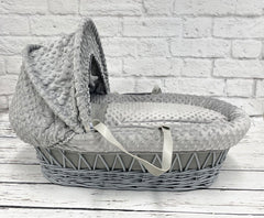 Bedding Set Moses Basket - 3 Piece - Grey Dimple - MyHappy Baby