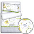 Bedding Set 4Pc Fit Kids Junior Bed 150X120 Zoo Green