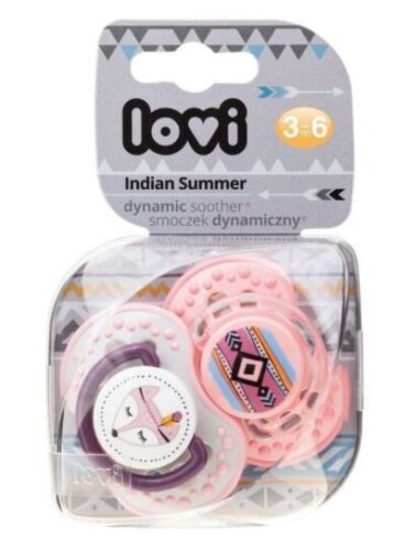 LOVI Dynamic Soother Silicone 3-6m Dummy 2 pcs Girl Indian Pink