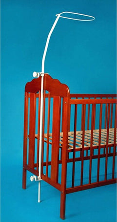 Canopy Holder Pole Bar + Drape Mosquito Net with Hearts COTBED/ COT Brown Stripes - MyHappy Baby