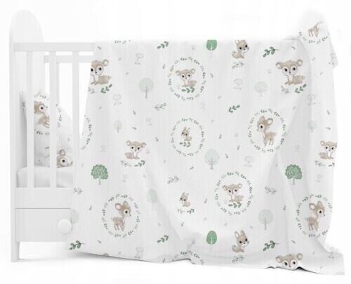 Baby Bedding Set 3pc Cotton All-round Straight Bumper fit Cot Fairy-tale Forest