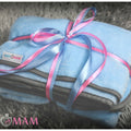 Baby blanket Super soft plush infant nursery cosy baby gift 75x100cm - Blue/Grey