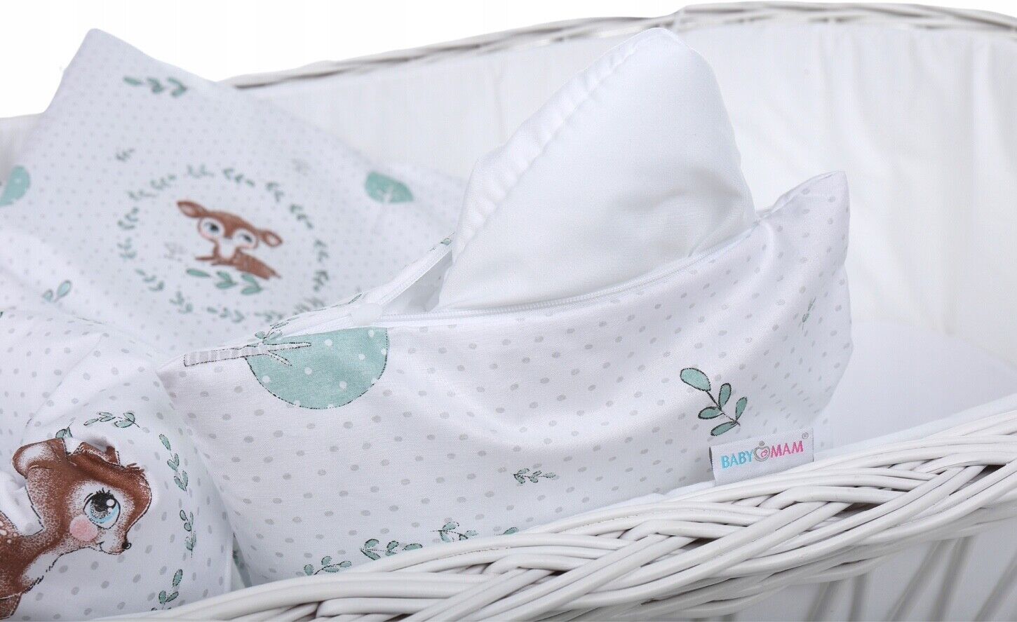 Baby Bedding Set 2pc fit Cradle/Moses basket/Pushchair 70x80cm Fairy-tale Forest