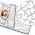 Baby Bedding Set 5pc All-round Bumper Fit Cot 120x60 Mouse grey