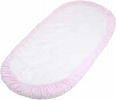 Fitted Sheet 100% Cotton 80x38cm for Baby Moses Basket Pram Dots pink - MyHappy Baby