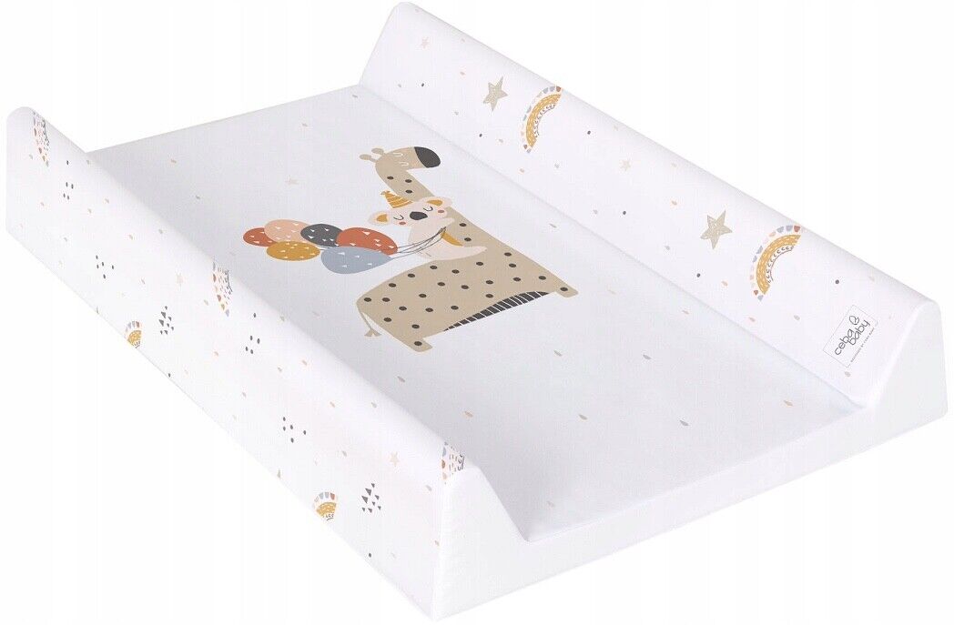Baby Changing mat Hard Base Nursery Padded 70x50cm Fit Cot Giraffe