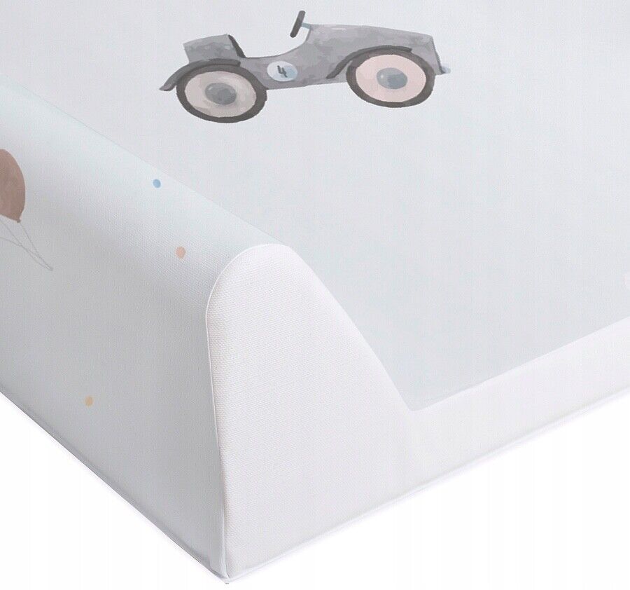 Baby Changing mat Hard Base Nursery Padded 70x50cm Fit Cot Retro Cars