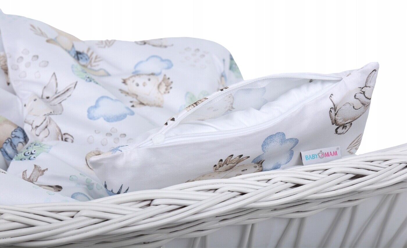 Baby Bedding Set 2pc fit Cradle/Moses basket/Pushchair 70x80 Wolf in the Forest