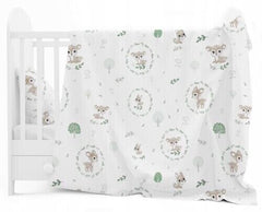 Baby Bedding Set 120x60cm 5Pc Soft Bumper All-round Pillow Duvet Fit Cot Fairy-tale Forest - MyHappy Baby