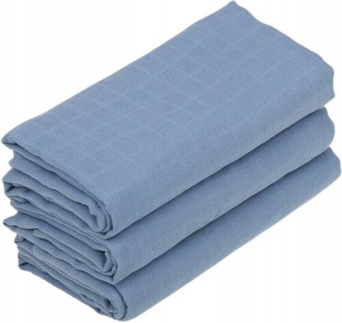 Baby Muslin Cloth Nappies Diaper Cotton 12-PACK 70x70cm Plain Blue