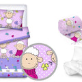 Baby Bedding Set 5pc Nursery Cotton Pillow Duvet Bumper 70x80cm Sheep pink